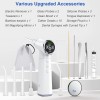 Tonsil Stone Vacuum Remover with LED Light Upgraded Electronic Oral Care Cleaning Tool Set 6 Suction Levels for Fresh Breath & Comfortable Use (White)